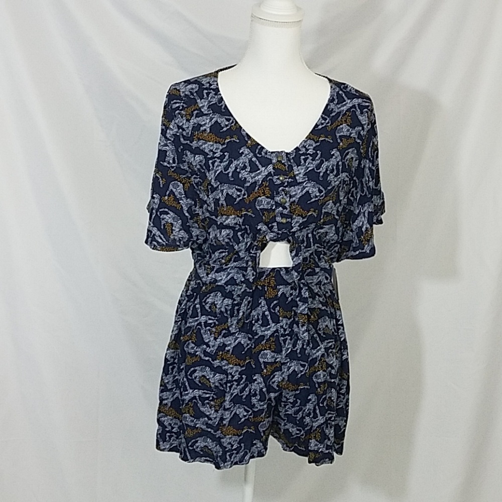 Xhileration Big Cat Romper M Nwt